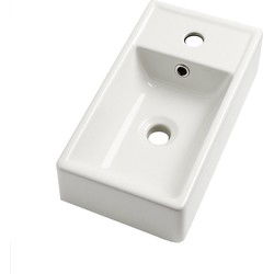 Badplaats Wastafel Apollo 40 x 22 cm - Wit - Wasbak voor Fonteinmeubel