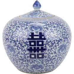 Fine Asianliving Chinese Gemberpot Blauw Wit Porselein Dubbele