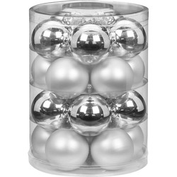 40x stuks glazen kerstballen elegant zilver mix 6 cm glans en mat - Kerstbal