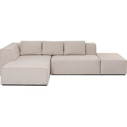 Kare Hoekbank Infinity Ottoman Links Creme