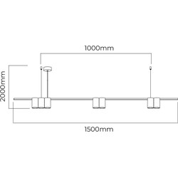 ISE Pendel 7x GU10 excl 1500mm geborsteld brons + zwart