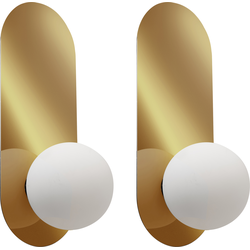 Beliani LEISI - Muurlamp-Goud-IJzer
