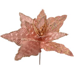 Clayre & Eef Kunstbloem Kerstster Ø 44x58 cm Roze Kunststof