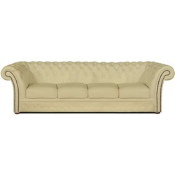 Chesterfield Bank Winfield Basic Luxe Leer | 4-zits | Vanille | 2 tot 4 weken levertijd