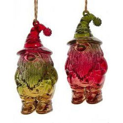 Multi W-Clr Glitter Gnome Ornament 4,4 inch