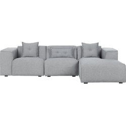 DOLVA - Hoekbank - Lichtgrijs- Linkerzijde - 294 cm - Polyester