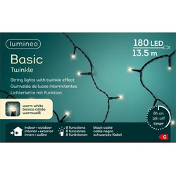 Kerstverlichting warm wit buiten 180 lampjes 1350 cm inclusief timer - Kerstverlichting kerstboom