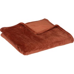 Atmosphera Plaid/bank deken - terracotta - polyester - 125 x 150 cm - Plaids