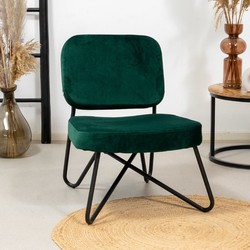 Velvet fauteuil Julia groen