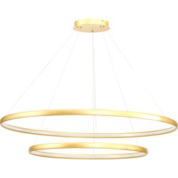 Dubbele cirkel lamp goud rond 65 W LED 120 cm 4000K