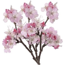 Set van 3x stuks roze appelbloesem kunstbloem/tak met 17 bloemetjes 36 cm - Kunstbloemen
