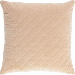 Kave Home - Carmin kussenhoes 100% fluweel katoen met roze ruitjes 45 x 45 cm