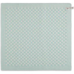 Knit Factory Keukendoek Cubes - Ecru/Mint - 50x50 cm
