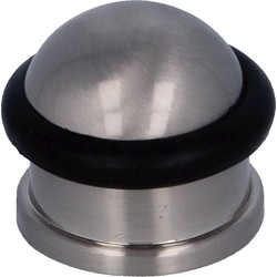 AMIG Deurstopper/deurbuffer - 1x - D30mm - inclusief schroeven - mat zilver - Deurstoppers