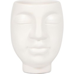 Kolibri Home | Face to face bloempot - Witte keramieken sierpot - Ø6cm