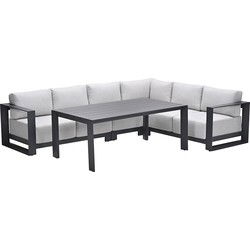 Levanto hoek loungeset - 6 persoons - hoge tafel - aluminium