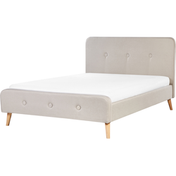 RENNES  - Tweepersoonsbed - Lichtbeige - 140 x 200 cm - Polyester