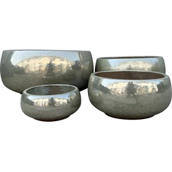 PTMD Nayaa Pearl ceramic pot round low SV4