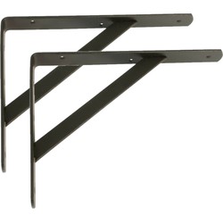 AMIG Plankdrager/steun - 2x - metaal - zwart - H250 x B200 mm - Plankdragers
