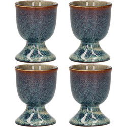 Cosy & Trendy Eierdopje van porselein - 4x - bruin - 5 cm - Houders - Eierdopjes