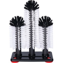 Buemag Spoelborstels - bierglazen - 19 x 24 x 10 cm - zwart - 3 stuks - professionele borstels - Afwasborstel