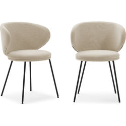 Set van 2 stoelen in stof met zwarte metalen poten L60 cm - RUSH