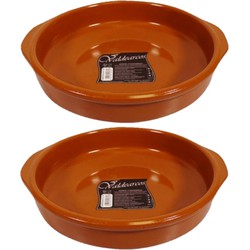 Set van 2x stuks tapas borden/schalen Alicante met handvatten 26 cm - Snack en tapasschalen