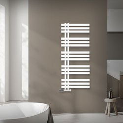 Badkamer radiator middenaansluiting 500x1200 mm wit met muuraansluitset LuxeBath