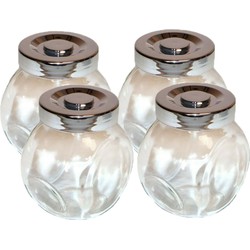 Kruidenpotjes 8 stuks van glas met deksel 150ml - 6 x 8 x 8 cm - Voorraadpot