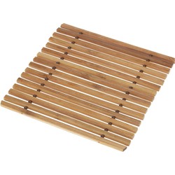 4x Pannen onderzetter bamboe 18 cm - Panonderzetters