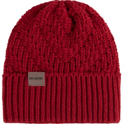 Knit Factory Sally Gebreide Muts Heren & Dames - Big Beanie - Bordeaux - One Size - Grof gebreid