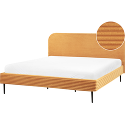 FLAYAT  - Tweepersoonsbed - Oranje - 180 x 200 cm - Corduroy