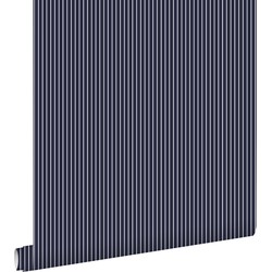 ESTAhome behang strepen marine blauw - 53 cm x 10,05 m - 136445