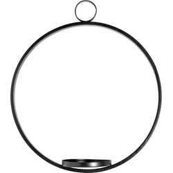kandelaar cirkel hang metaal zwart 37 x ø30,5
