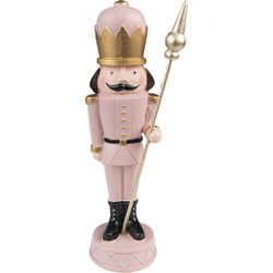 Clayre & Eef Kerstdecoratie Notenkraker Roze Kunststof