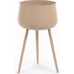 Kave Home - Plantenbak Apia beige metaal Ø 18 cm