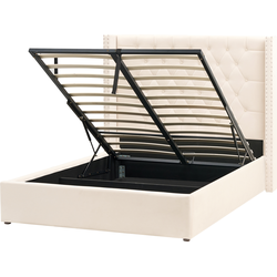 Beliani LUBBON - Tweepersoonsbed-Wit-Fluweel