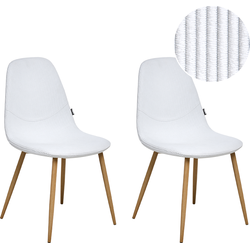 HILDEN - Eetkamerstoel set van 2 - Wit - Corduroy