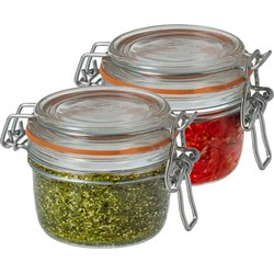 2x Luchtdichte weckpotten transparant glas 125 ml - Weckpotten