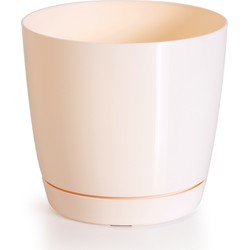 Prosperplast plantenpot/bloempot - kunststof - creme-beige - D28 x H26 cm - Plantenpotten