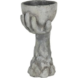 Clayre & Eef Bloempot Hand 18x16x36 cm Grijs Steen Bloempot binnen