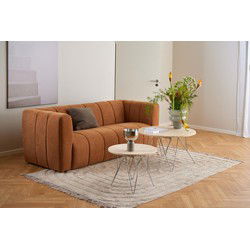 Bijzettafel Beige Travertin - 55x55x41,4cm - Hermanson