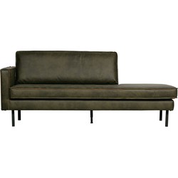 BePureHome Rodeo Daybed Links - Recycle Leer - Army - 85x203x86