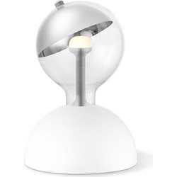 Move Me tafellamp Bumb - wit / Sphere 5,5W - zilver