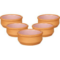 La Dehesa Tapas schaaltjes - 18x - mini - terracotta/roze - 8 x 4 cm - Snack en tapasschalen