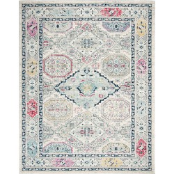 Safavieh Modern Chic Indoor Woven Area Rug, Madison Collection, MAD925, in Light Grey & Fuchsia, 160 X 229 cm