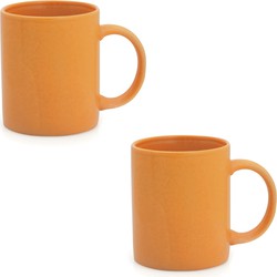 8x Oranje drinkbekers/mokken oranje 370 ml - Bekers