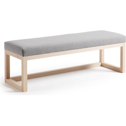 Kave Home - Bankje Loya grijs massief beukenhout 128 cm