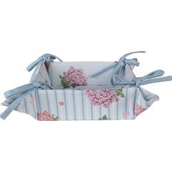 Clayre & Eef Broodmand Blauw Roze Katoen Hortensia