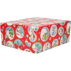 2x Rollen inpakpapier/cadeaupapier Kerst print rood 2,5 x 0,7 meter 70 grams luxe kwaliteit - Cadeaupapier